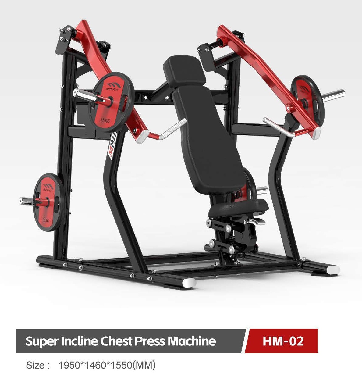 เครื่องตัวอย่าง MBH HM02 Super Incline Chest Press Machine